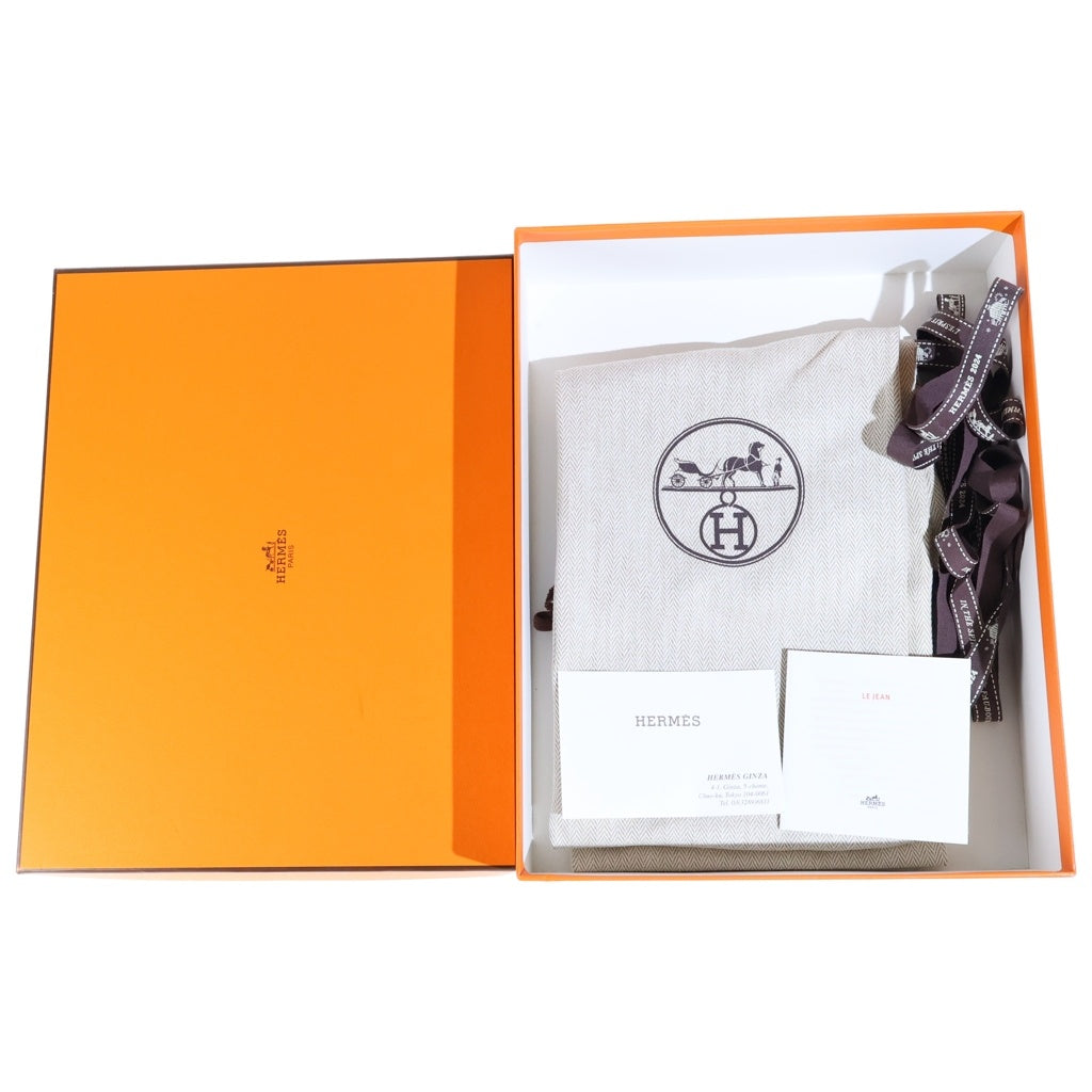 HERMES(エルメス) オラン サンダル ゴールド×ブルー系 デニム×スイフトレザー レディース