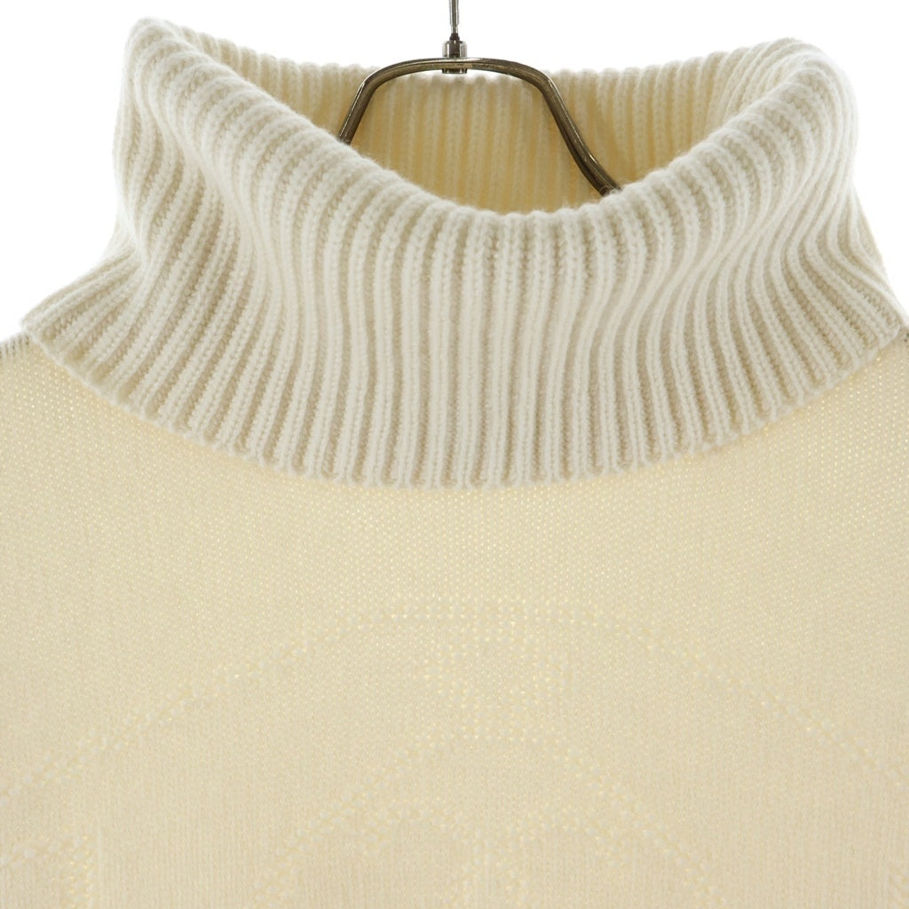 HERMES(エルメス) Logo Cashmere Knit Hリフト タートルネック カシミヤニット 長袖セーター ホワイト 5H2622D1 レディース