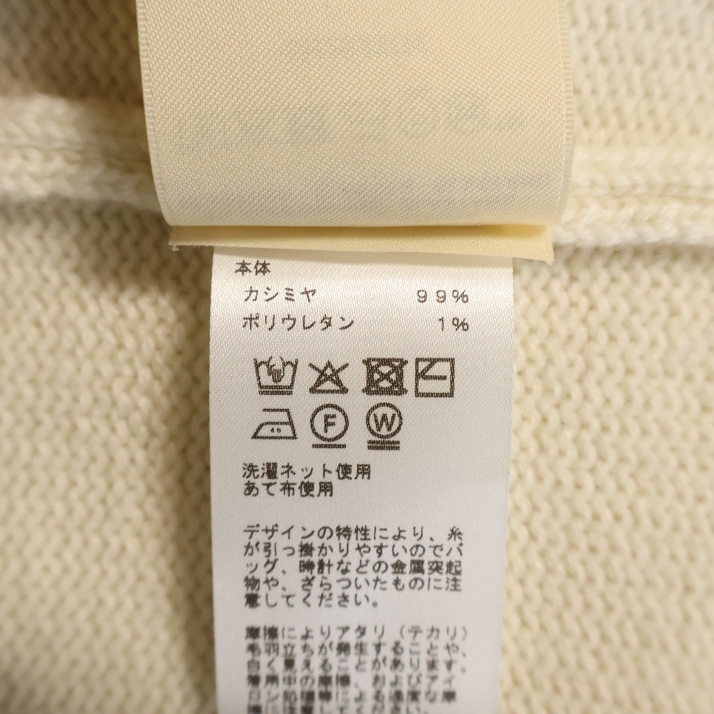 HERMES(エルメス) Logo Cashmere Knit Hリフト タートルネック カシミヤニット 長袖セーター ホワイト 5H2622D1 レディース