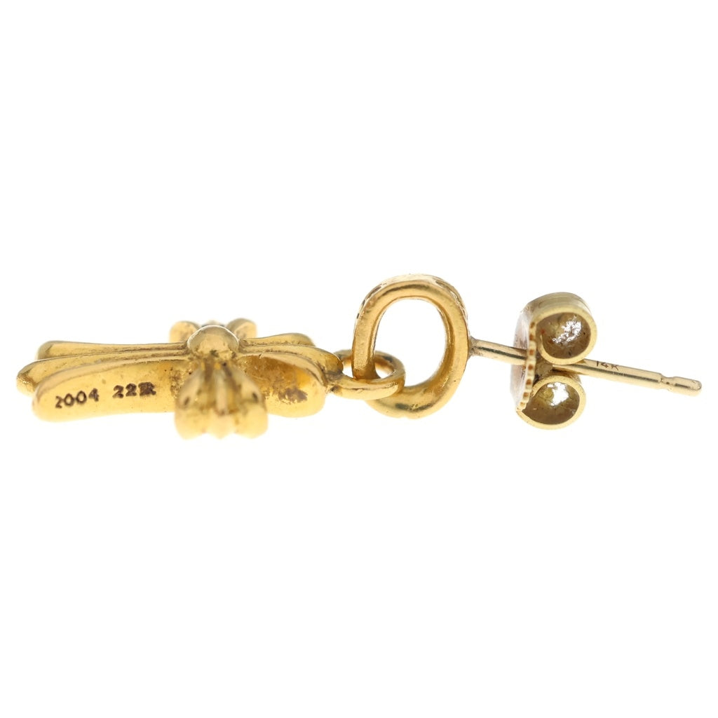 CHROME HEARTS(クロムハーツ) 22K BBY F PPRCHN P/DIA ベイビーファットクロス ドロップピアス PAVEダイヤ ゴールド BCA018