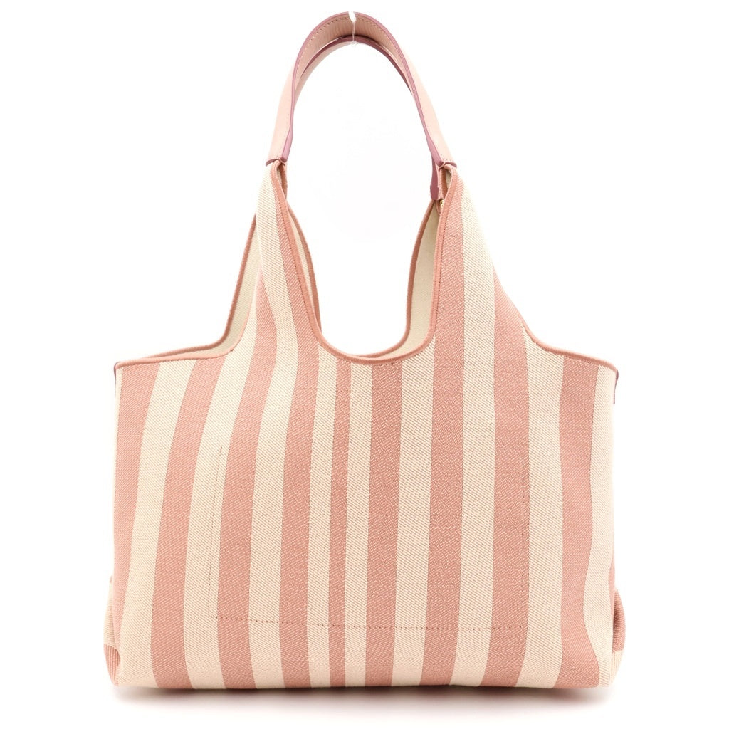 Chloe(クロエ) Stripy イーストウエスト ハンドバッグ トートバッグ ピンク レザー ゴールド金具 レディース