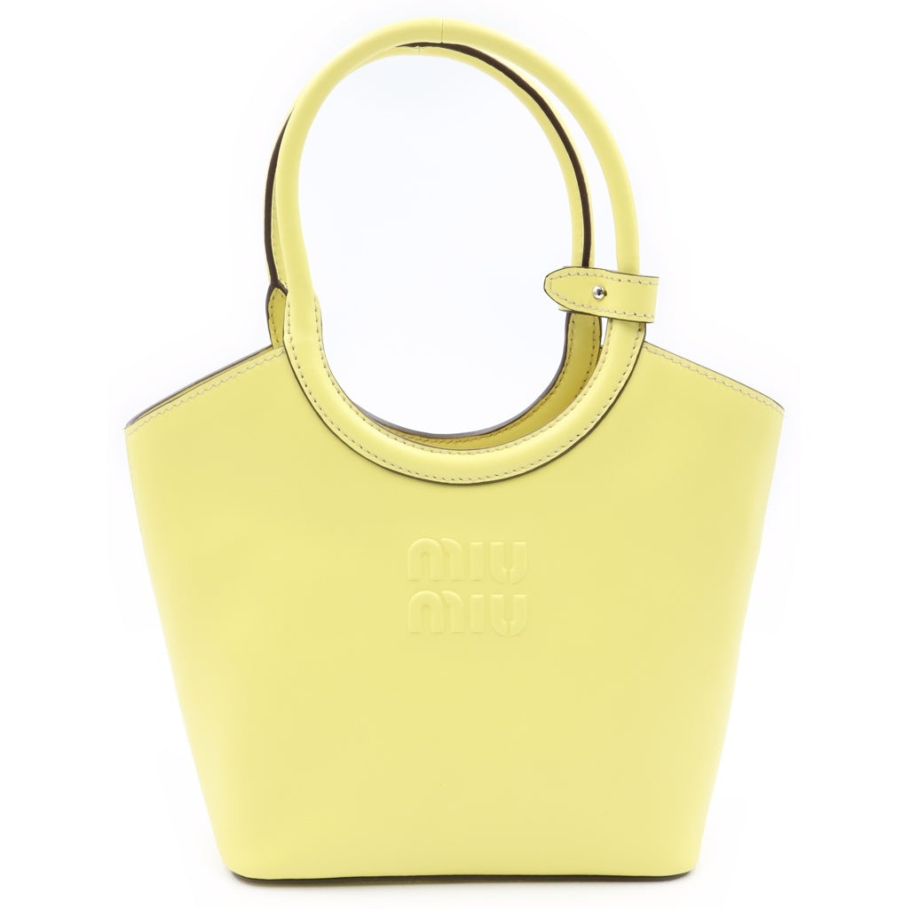 miumiu(ミュウミュウ) IVY アイビー レザー 2WAY ハンドバッグ ショルダーバッグ ICタイプ イエロー レディース