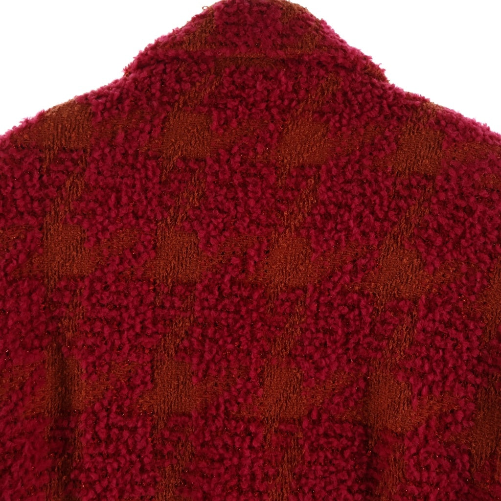 CHANEL(シャネル) 94A ラメツイード アルパカ ウール ステンカラー ガウン ロング コート レッド レディース P03528
