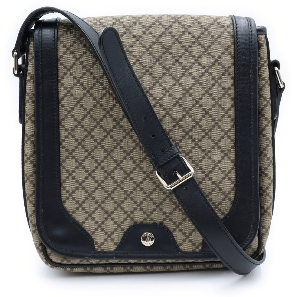 GUCCI(グッチ) ディアマンテ PVC レザー ショルダーバック メッセンジャーバッグ ブラック/ブラウン 295679 レディース
