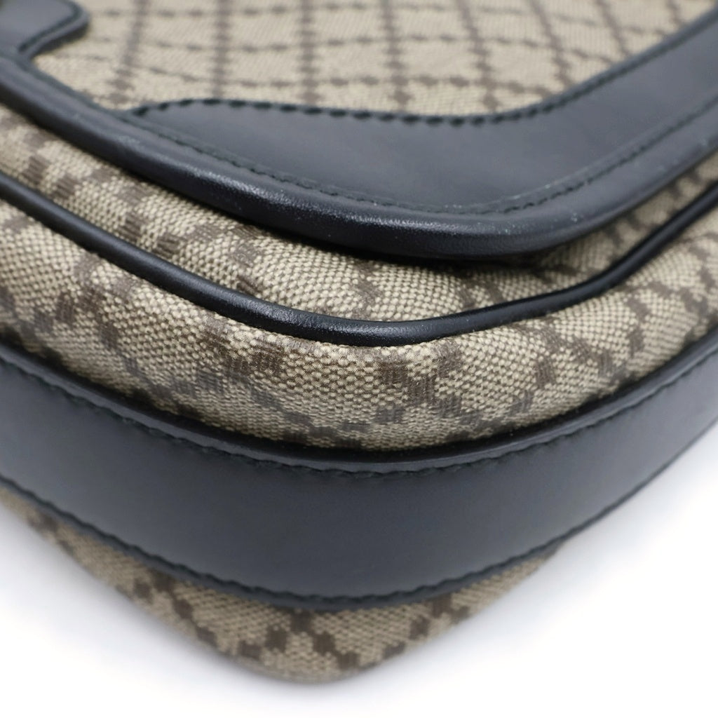 GUCCI(グッチ) ディアマンテ PVC レザー ショルダーバック メッセンジャーバッグ ブラック/ブラウン 295679 レディース