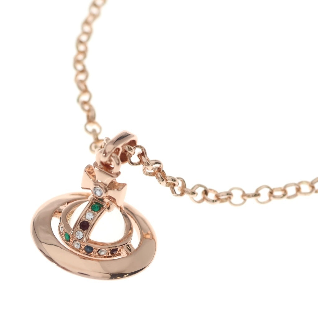 Vivienne Westwood(ヴィヴィアンウエストウッド) ニュータイニーオーブネックレス ペンダント チェーン ラインストーン GP ゴールド レディース