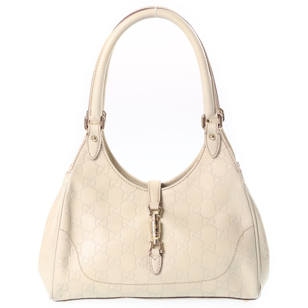 GUCCI(グッチ) ニュージャッキー ハンドバック ショルダーバック GGスプリーム レザー アイボリー 145819 レディース
