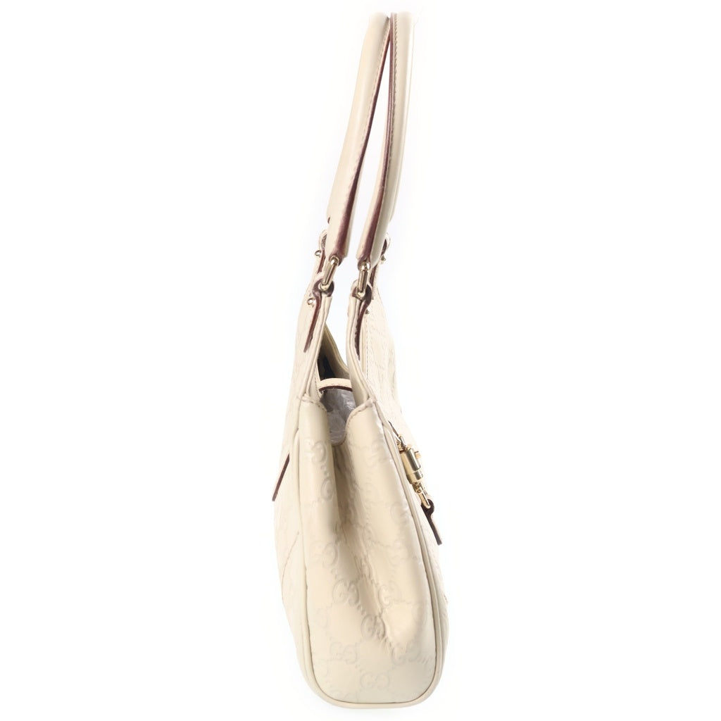 GUCCI(グッチ) ニュージャッキー ハンドバック ショルダーバック GGスプリーム レザー アイボリー 145819 レディース