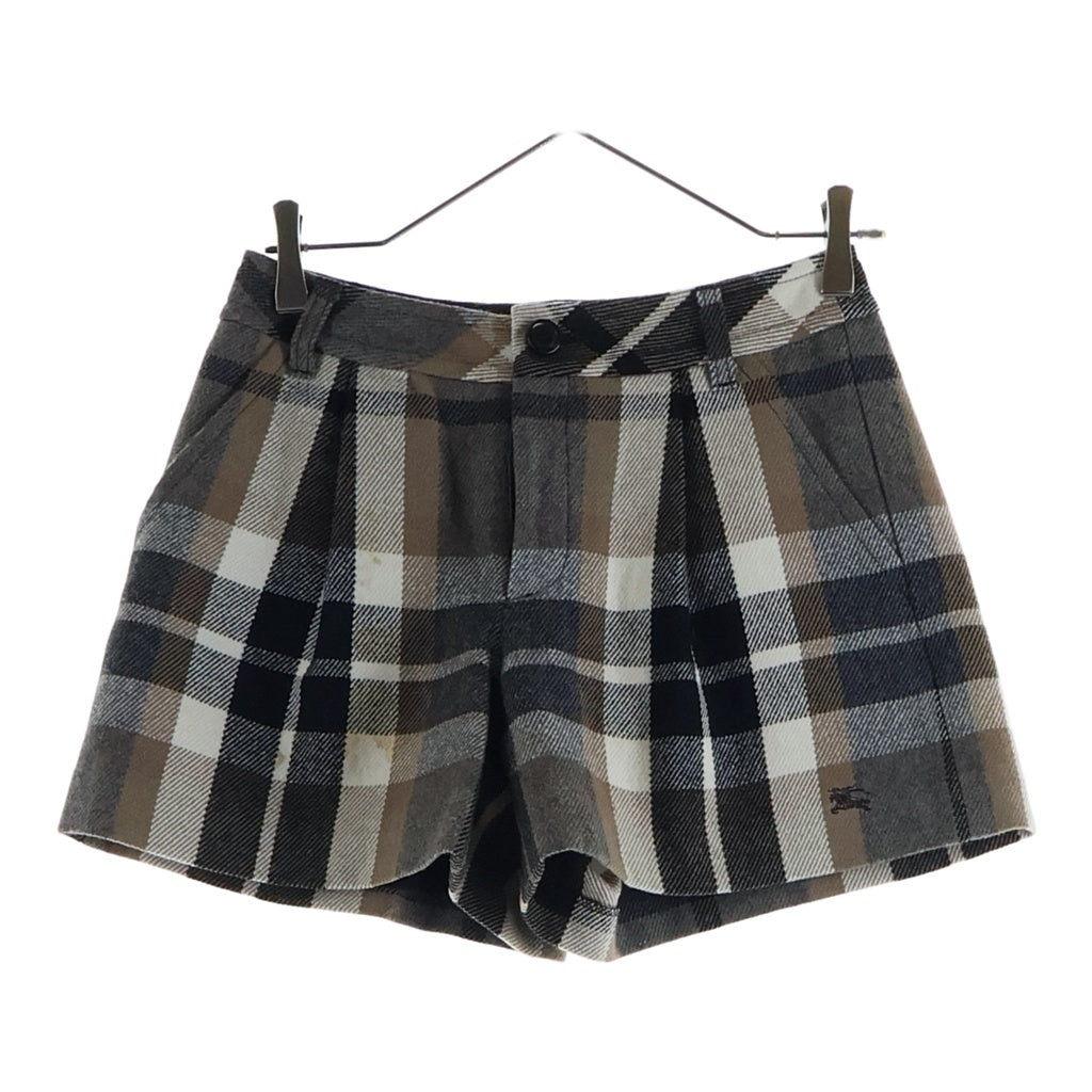 BURBERRY BLUE LABEL(バーバリーブルーレーベル) ショートパンツ チェック ウール グレー/ブラウン レディース