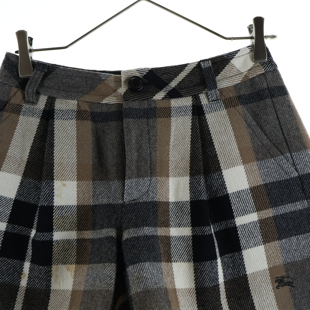 BURBERRY BLUE LABEL(バーバリーブルーレーベル) ショートパンツ チェック ウール グレー/ブラウン レディース