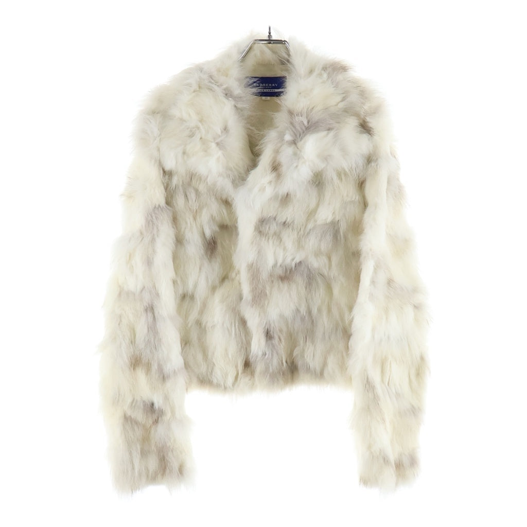 BURBERRY BLUE LABEL(バーバリーブルーレーベル) ラビット×フォックス ファージャケット ショートジャケット アウター #38 ホワイト レディース