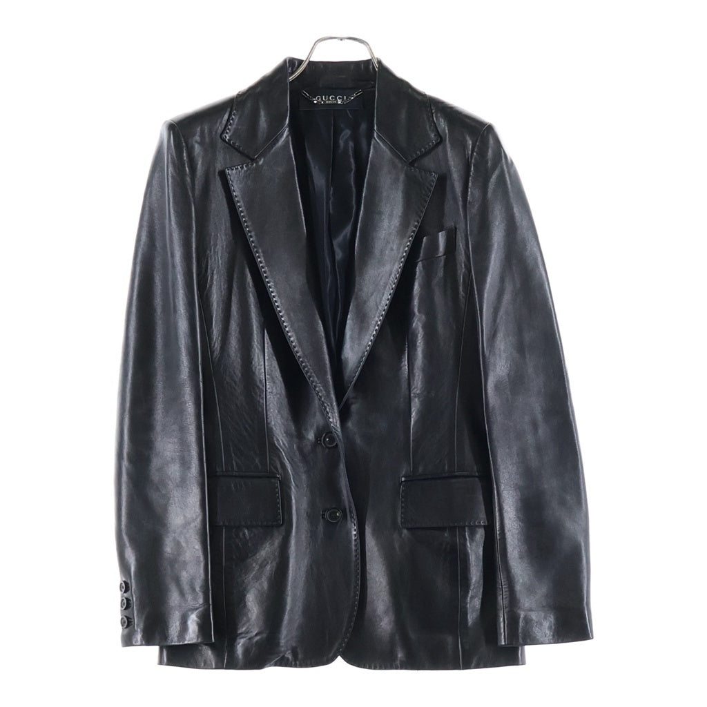 GUCCI(グッチ) シープスキン レザーテーラードジャケット アウター #38 ブラック 232 2944 7507 レディース