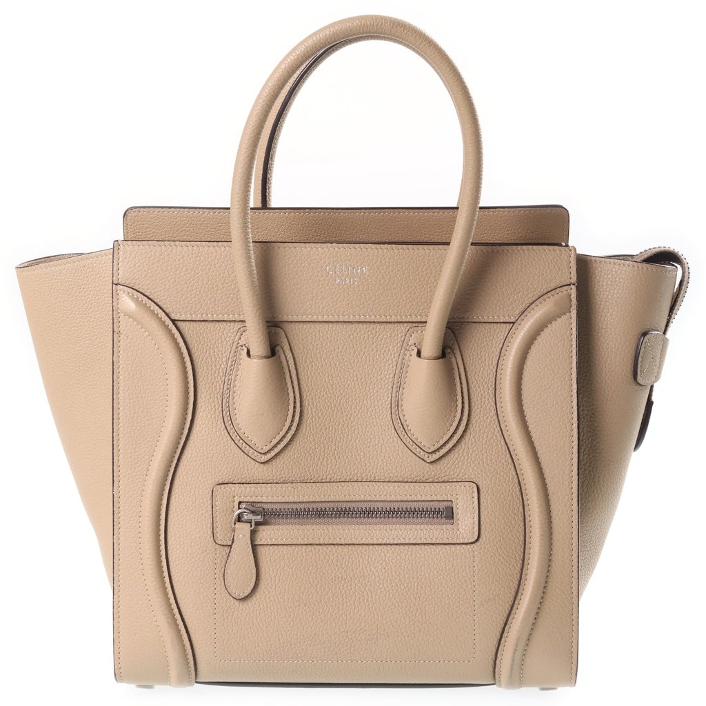 CELINE(セリーヌ) ラゲージ マイクロショッパー ハンドバック トートバック レザー ベージュ レディース