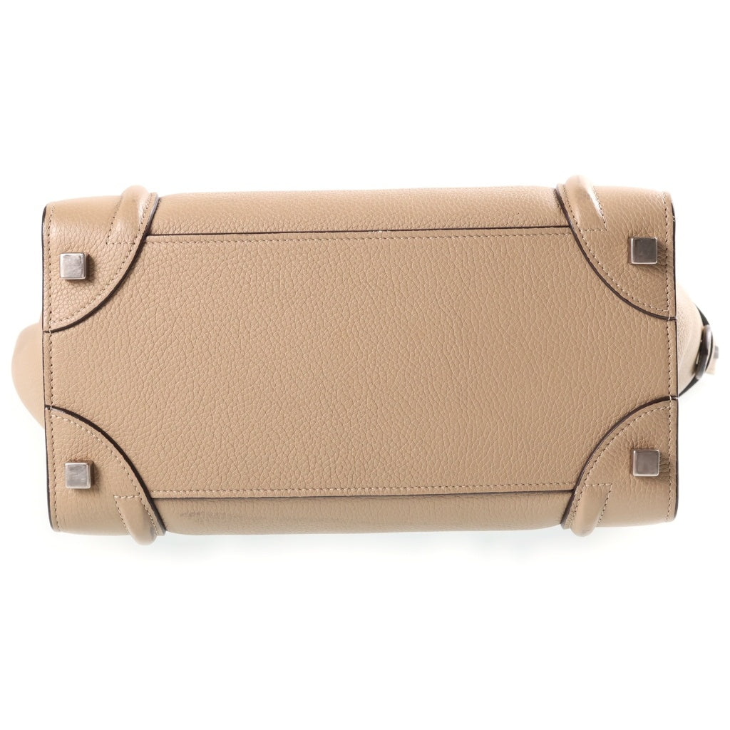 CELINE(セリーヌ) ラゲージ マイクロショッパー ハンドバック トートバック レザー ベージュ レディース