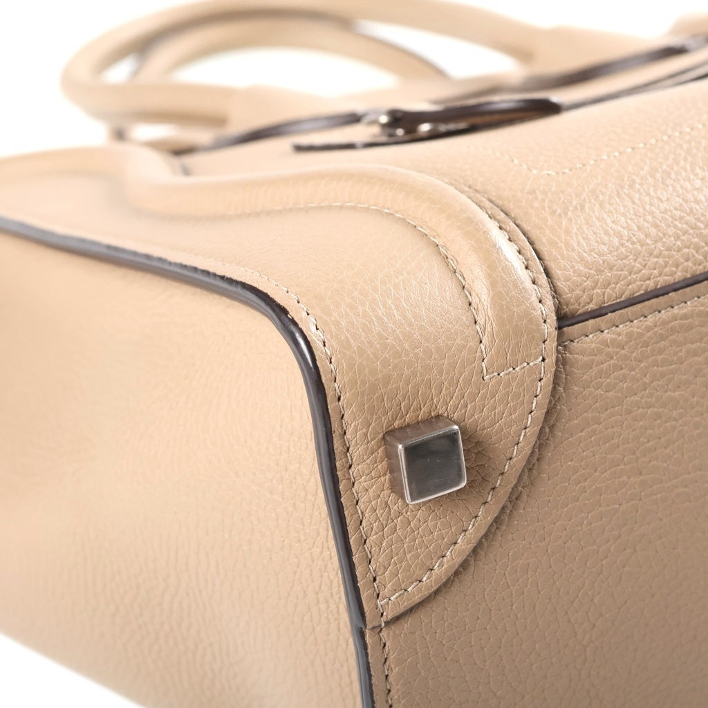 CELINE(セリーヌ) ラゲージ マイクロショッパー ハンドバック トートバック レザー ベージュ レディース