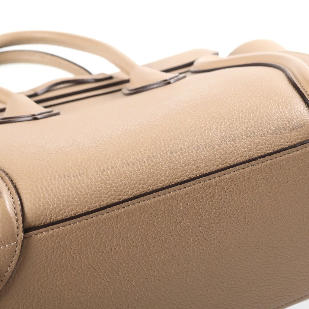 CELINE(セリーヌ) ラゲージ マイクロショッパー ハンドバック トートバック レザー ベージュ レディース
