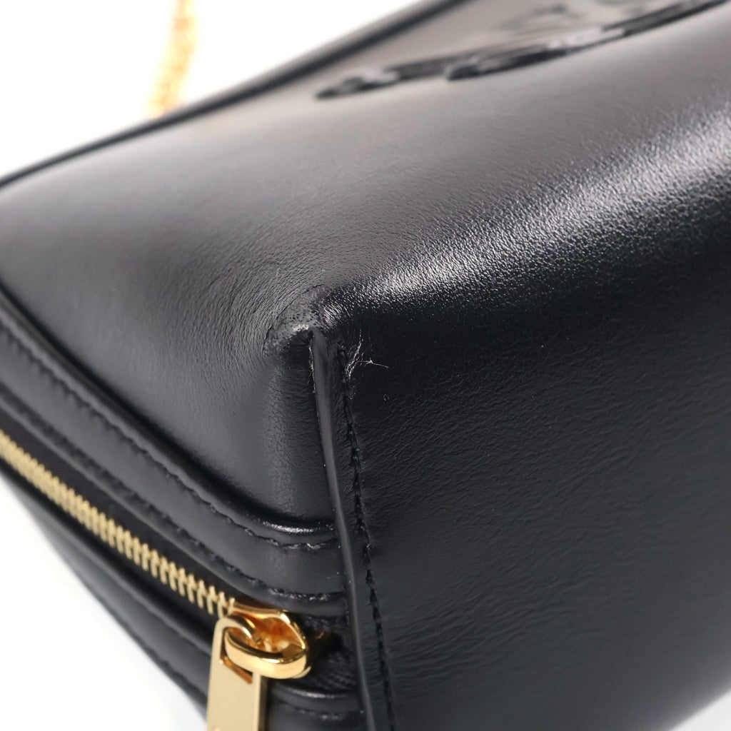 CELINE(セリーヌ) キュイル トリオンフ チェーンショルダーバック ミニバッグ ブラック レザー ゴールド金具 レディース