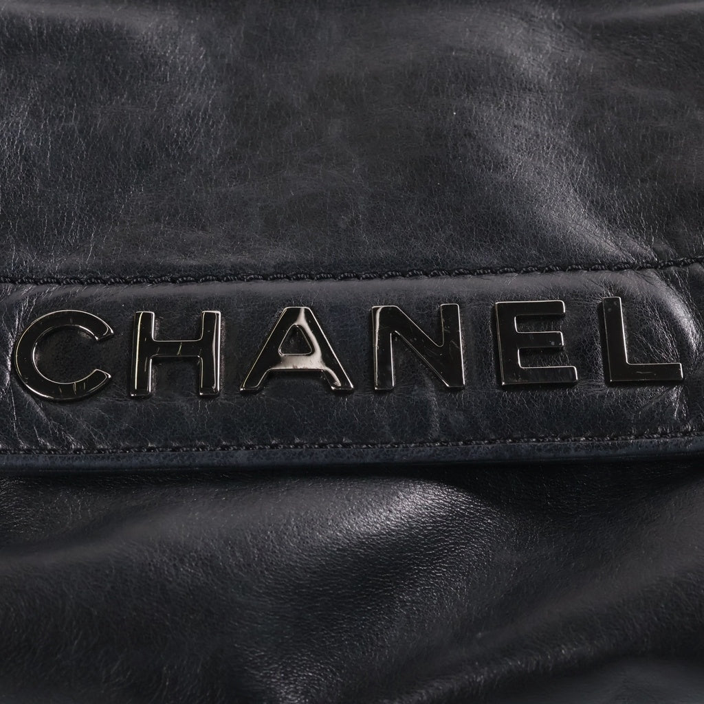 CHANEL(シャネル) ロックアンドシック アコーディオン チェーンショルダーバッグ ハンドバッグ ブラック ラムスキン シルバー金具 レディース