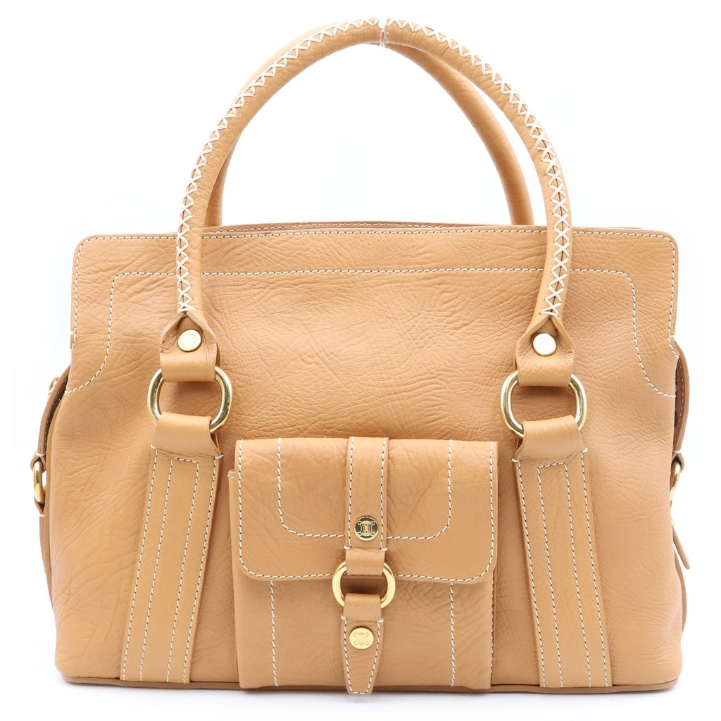 CELINE(セリーヌ) ブギーバック ハンドバッグ ブラウン レザー ゴールド金具 レディース