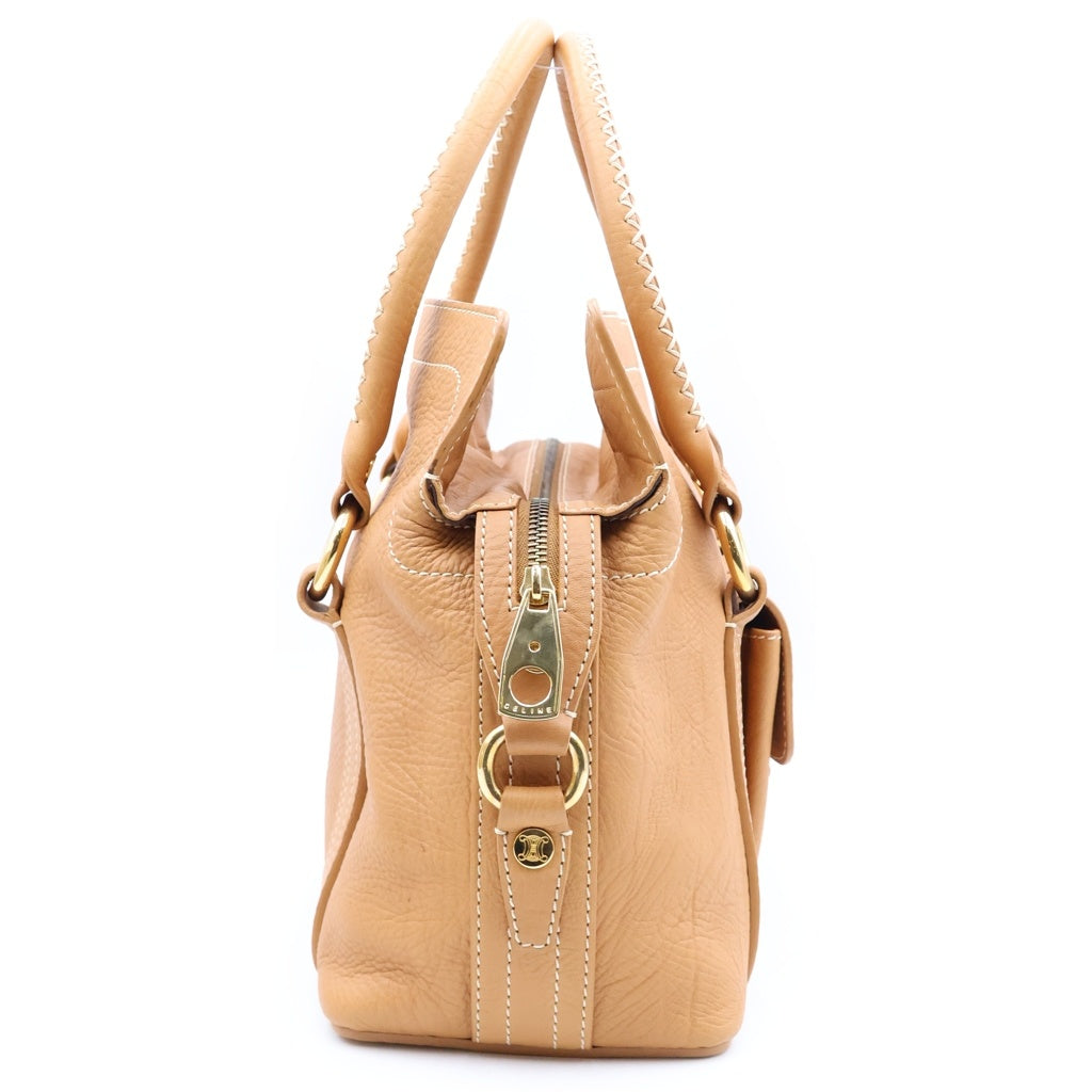 CELINE(セリーヌ) ブギーバック ハンドバッグ ブラウン レザー ゴールド金具 レディース