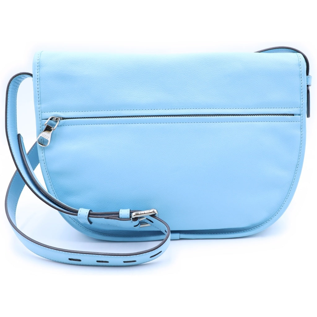 LOEWE(ロエベ) ヘリテージ ショルダーバッグ ロゴ レザー ブルー レディース