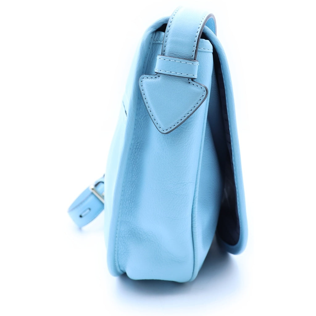 LOEWE(ロエベ) ヘリテージ ショルダーバッグ ロゴ レザー ブルー レディース