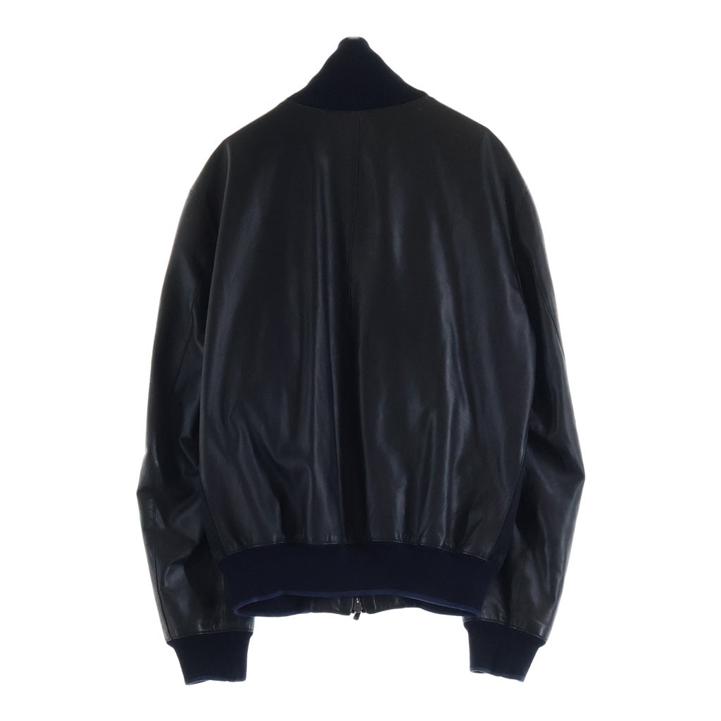 Ermenegildo Zegna(エルメネジルドゼニア) Leather Jacket スエード切り替え レザージャケット ジップアップ ブラック UCPSM-C55