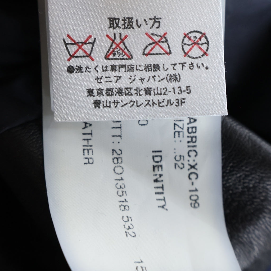 Ermenegildo Zegna(エルメネジルドゼニア) Leather Jacket スエード切り替え レザージャケット ジップアップ ブラック UCPSM-C55
