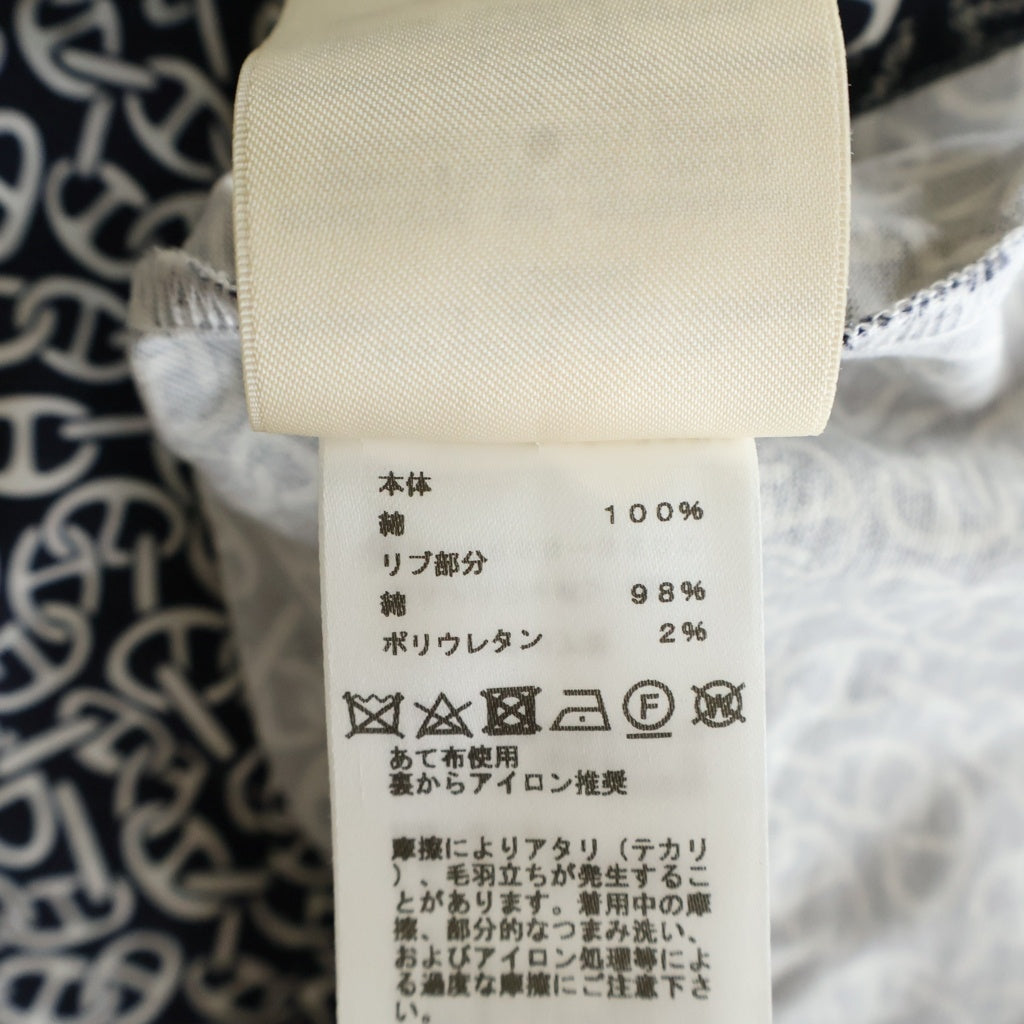 HERMES(エルメス) Tシャツ ブラック×ホワイト シェーヌダンクル コットン 4E4620DB レディース
