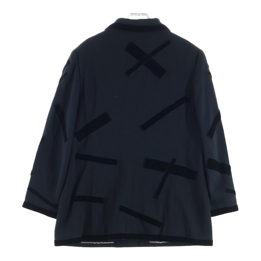 CHANEL(シャネル) 98AW VINTAGE Velvet Tape Designed Jacket ベルベット テープデザインジャケット ヴィンテージ フランス製 ブラック P11522V02954 レディース