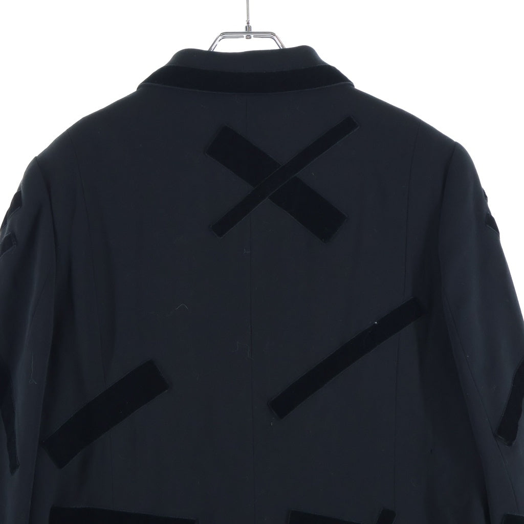 CHANEL(シャネル) 98AW VINTAGE Velvet Tape Designed Jacket ベルベット テープデザインジャケット ヴィンテージ フランス製 ブラック P11522V02954 レディース