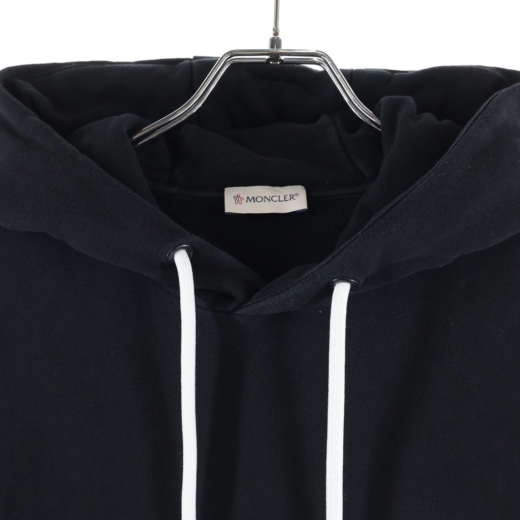 MONCLER(モンクレール) 19AW ラバーワッペンロゴ プルオーバー スウェットパーカー フーディー ブラック E2091804650 V8048