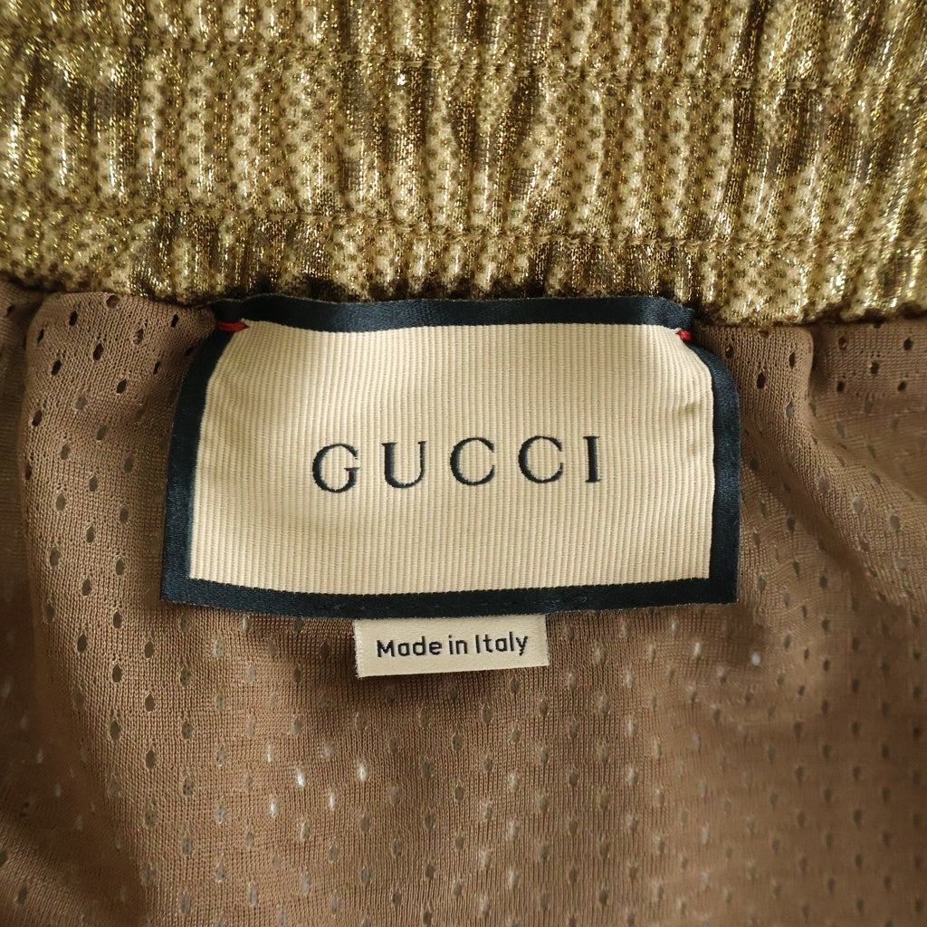 GUCCI(グッチ) GG テクニカルジャージー メタリック ハーフ ショートパンツ ショーツ ゴールド 741499