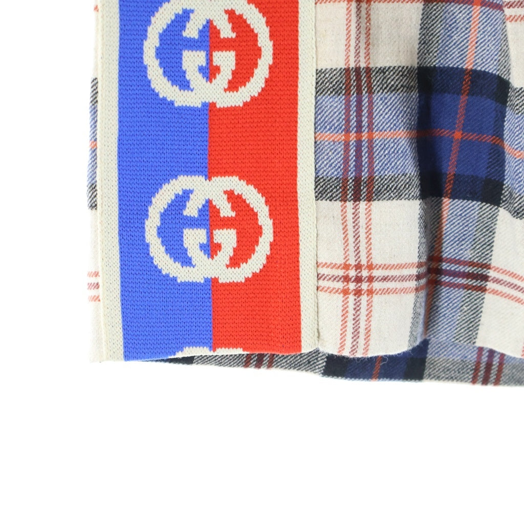 GUCCI(グッチ) GGサイドライン チェック柄ハーフパンツ ブルー/ベージュ