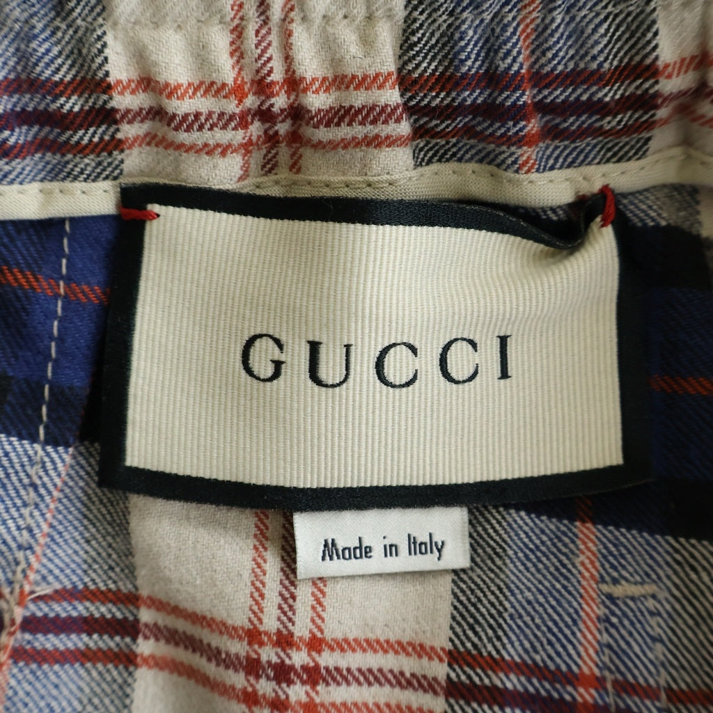 GUCCI(グッチ) GGサイドライン チェック柄ハーフパンツ ブルー/ベージュ