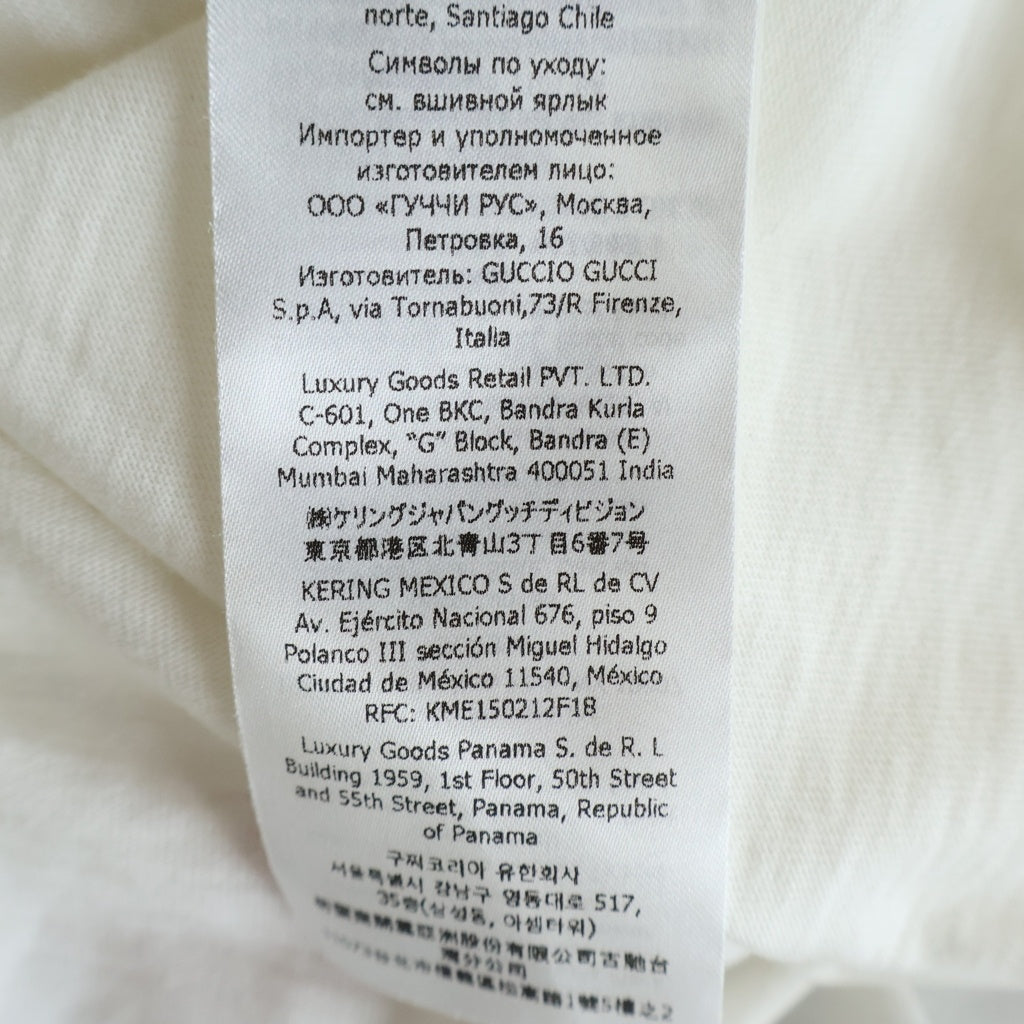 GUCCI(グッチ) ×adidas 22SS Cotton Jersey T-shirt トレフォイルロゴ 半袖リンガーTシャツ カットソー コットン ホワイト 702612 XJEB1 レディース