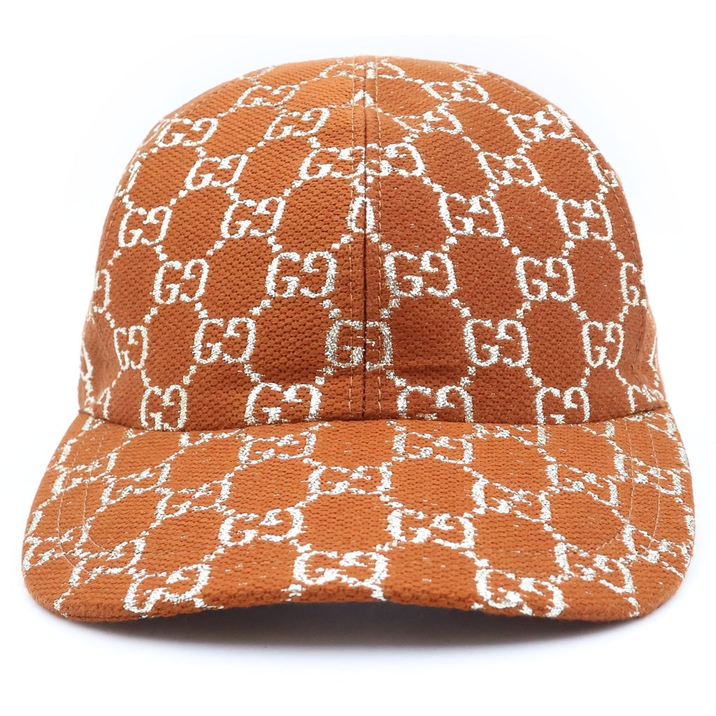 GUCCI(グッチ) GGラメ ベースボールキャップ 帽子 GGロゴ ウール ナイロン ブラウン 631953 3HK75 レディース