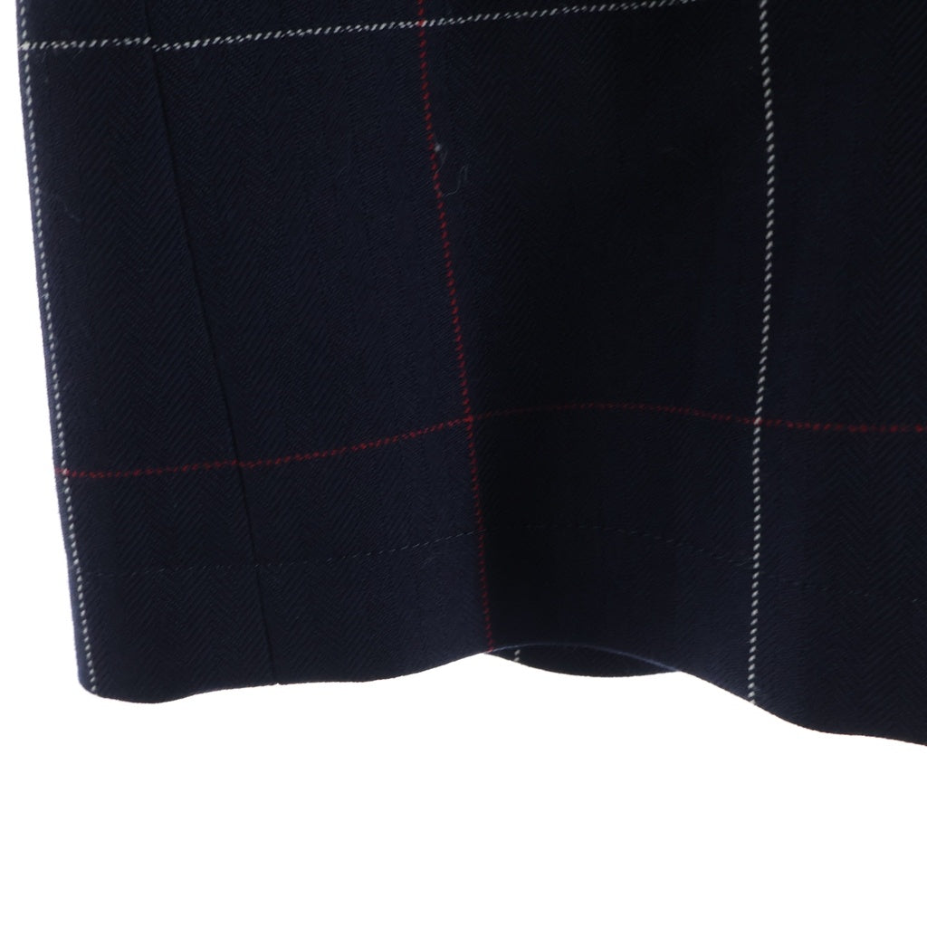 THOM BROWNE(トムブラウン) Wool Blouson 襟ベロア切り替え ブルゾン ジャケット チェック柄 アームバンド ネイビー MJO152C-07634415 レディース