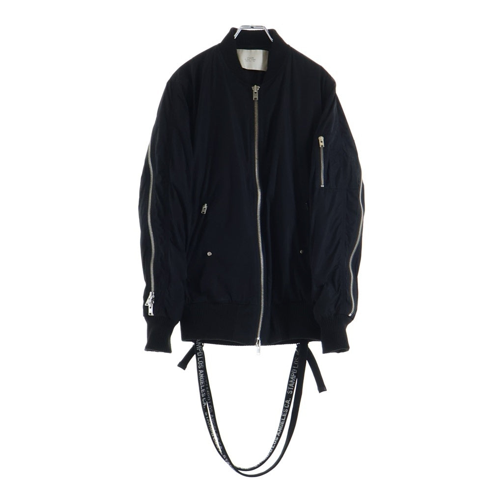 STAMPD(スタンプド) ジップデザイン MA-1 ボンバージャケット ポリエステル ブラック レディース