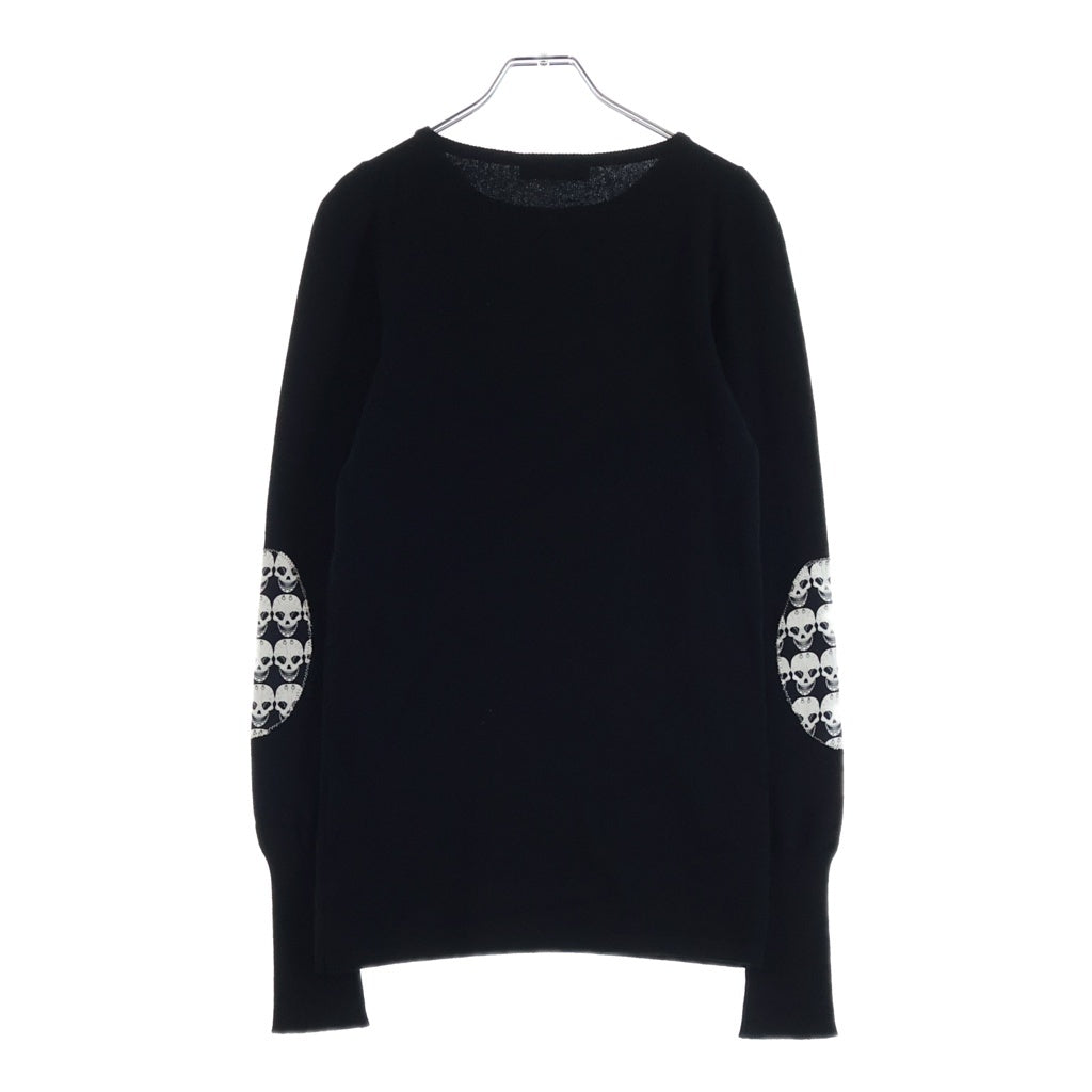 Thomas Wylde(トーマスワイルド) エルボースカルパッチ カシミヤニット セーター パッチワーク ブラック レディース