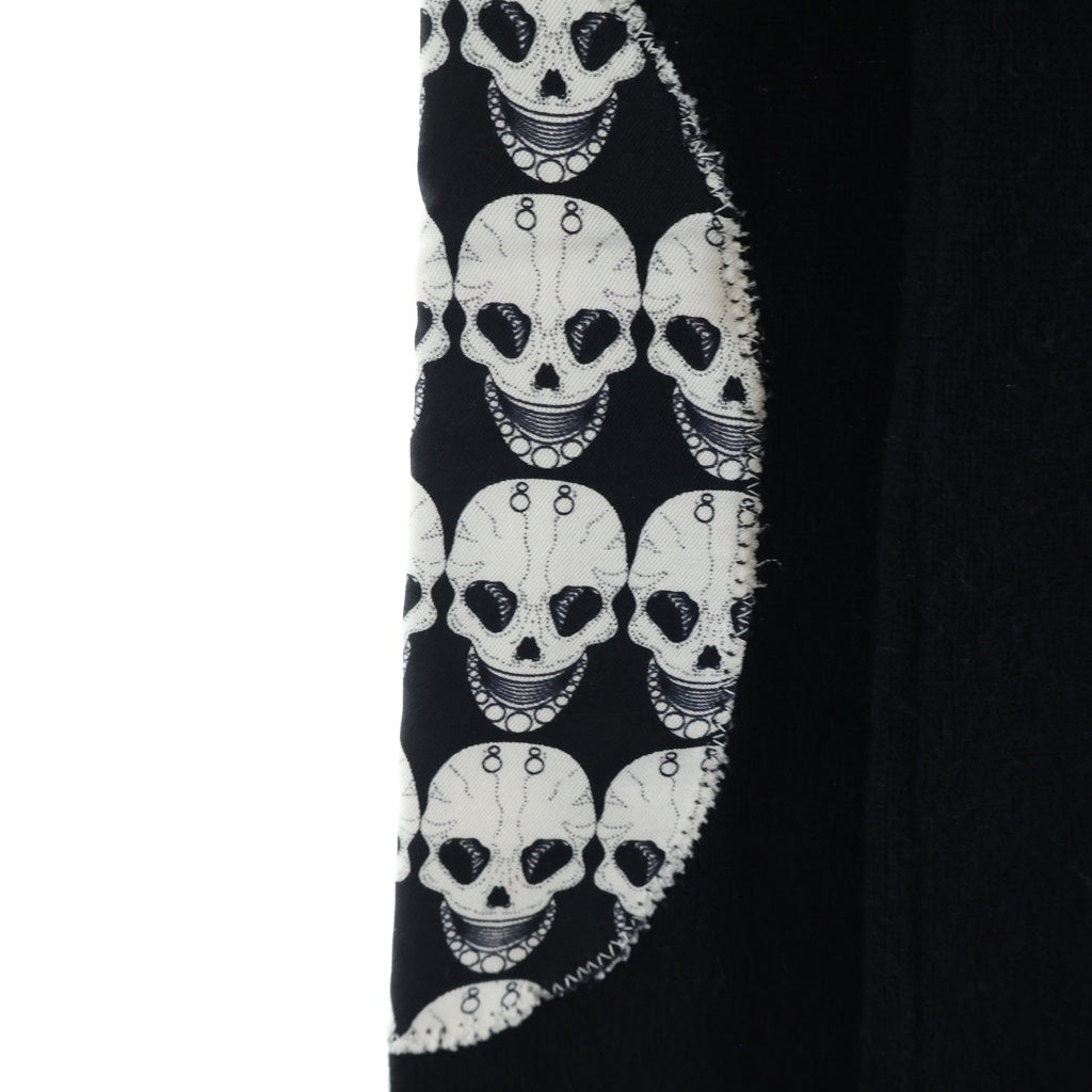Thomas Wylde(トーマスワイルド) エルボースカルパッチ カシミヤニット セーター パッチワーク ブラック レディース