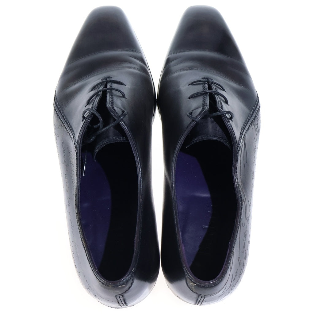Berluti(ベルルッティ) ドレスシューズ 1アイレット カリグラフィ パティーヌ レザー ブラック/パープル