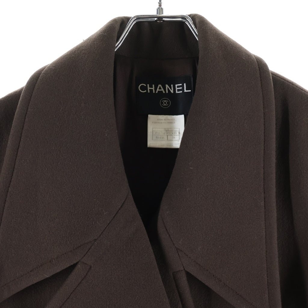 CHANEL(シャネル) 98A ココマークボタン ウール ダブルブレスト オーバーサイズ Pコート ブラウン P11591W02439 レディース