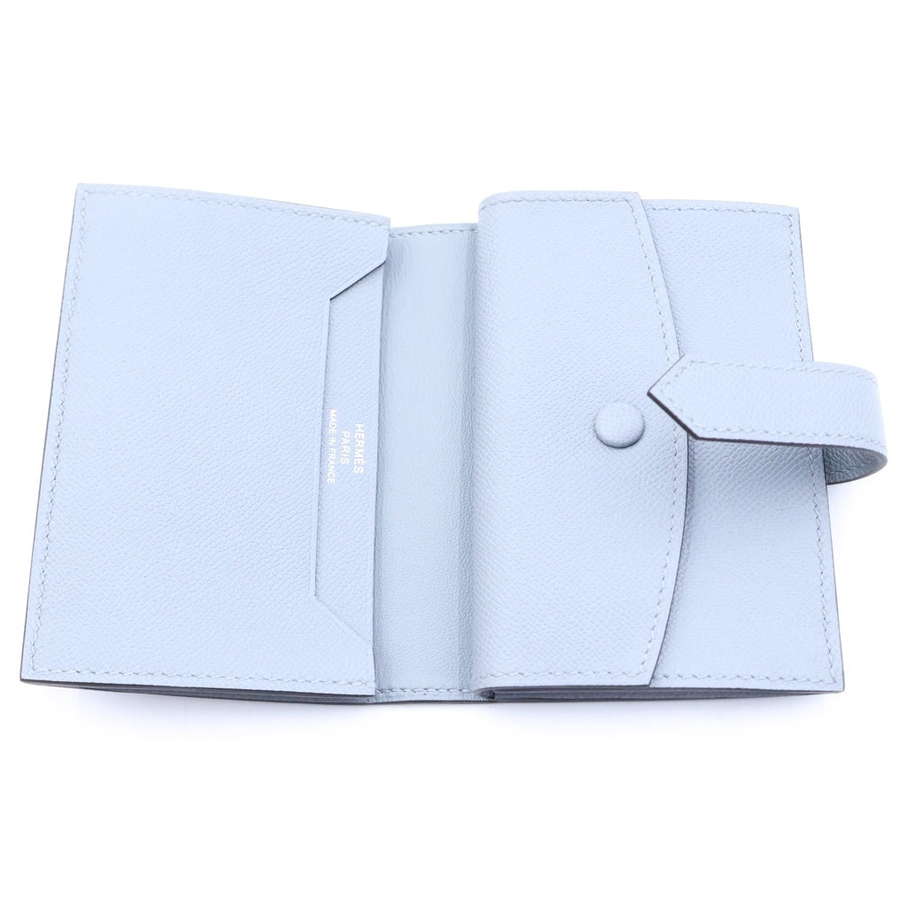 HERMES(エルメス) べアンミニ パールグレー シェーブル コンパクトウォレット K刻印 レディース