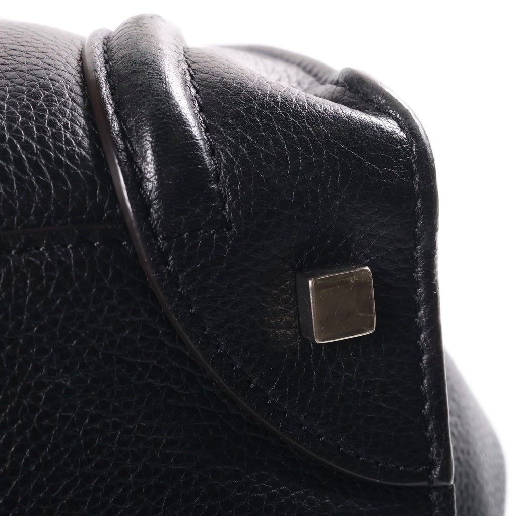 CELINE(セリーヌ) ラゲージミニショッパー レザーハンドバッグ ブラック シルバー金具 レディース