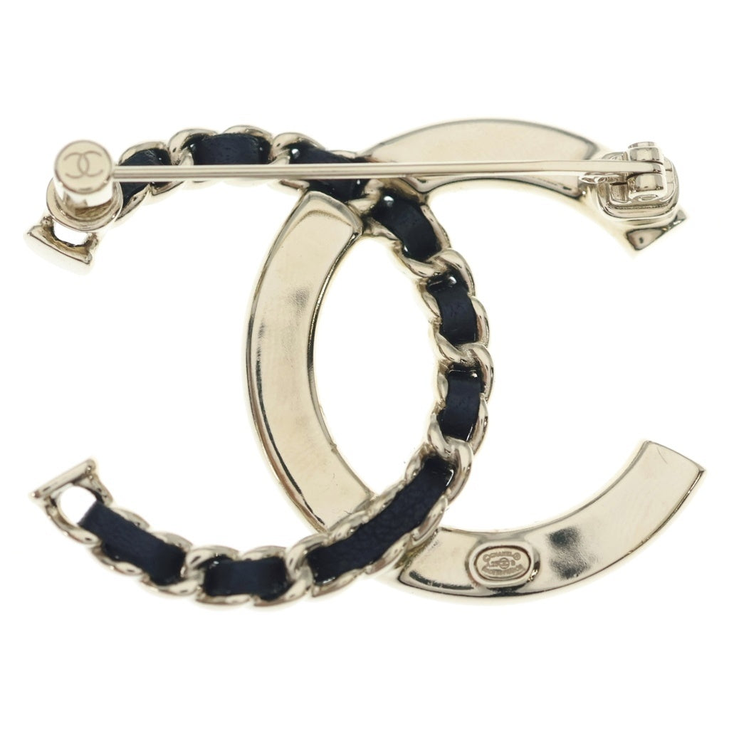CHANEL(シャネル) ココマーク レザー×ラインストーン ゴールド GP A25B レディース