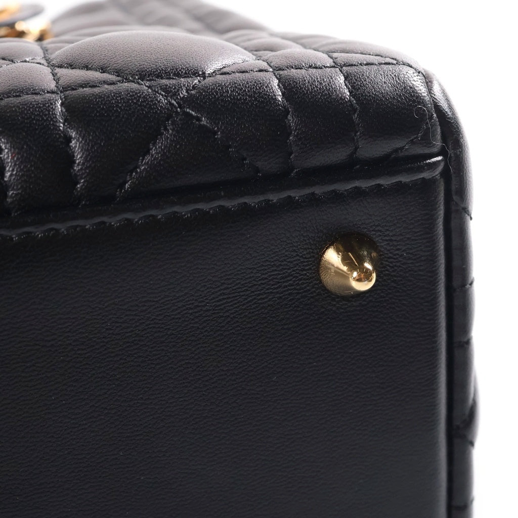 DIOR(ディオール) レディディオール カナージュ ミディアム ハンドバッグ ショルダーバッグ ブラック ラムスキン レディース