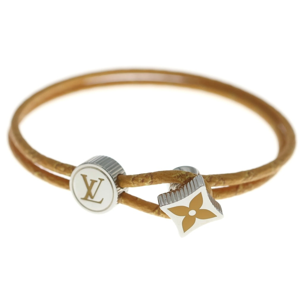 LOUIS VUITTON(ルイヴィトン) キャッチ イット モノグラム ヘリテージ レザー ブレスレット イエロー/シルバー M4474D レディース