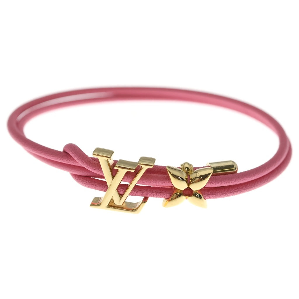 LOUIS VUITTON(ルイヴィトン) LVブルーム レザー ブレスレット ピンク/ゴールド M0975Z レディース