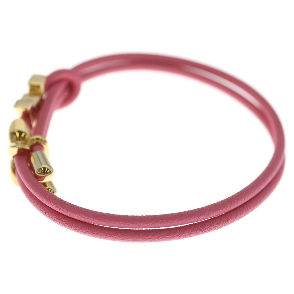 LOUIS VUITTON(ルイヴィトン) LVブルーム レザー ブレスレット ピンク/ゴールド M0975Z レディース